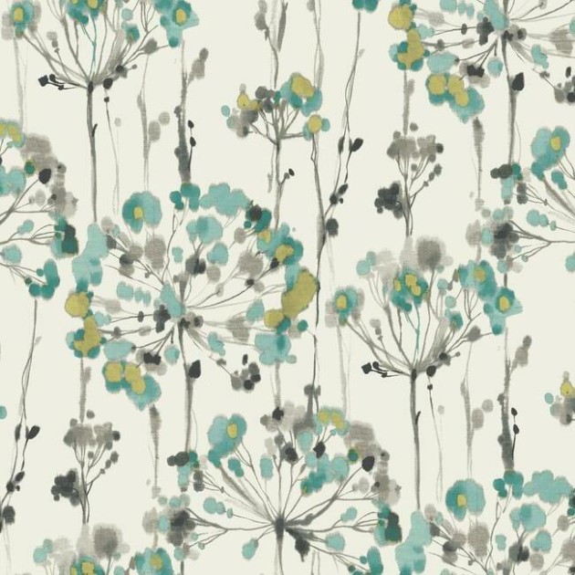 York CN2102 Candice Olson Modern Artisan Second Edition Flourish Turquoise - tapeta w akwarelowe dmuchawce