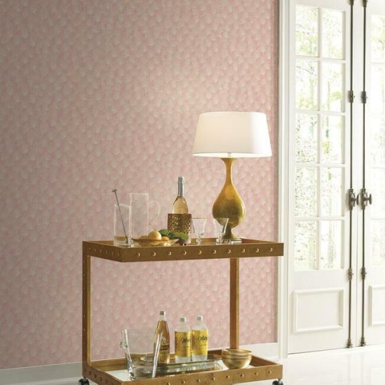 York CI2334 Candice Olson Modern Artisan Second Edition Luminous Ginkgo Soft Coral - tapeta w kwiaty miłorzębu japońskiego