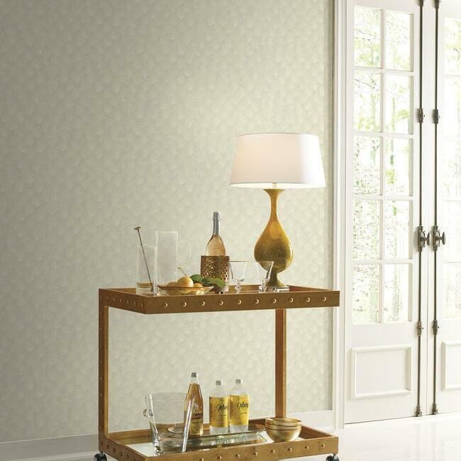 York CI2335 Candice Olson Modern Artisan Second Edition Luminous Ginkgo White/Cream - tapeta w kwiaty miłorzębu japońskiego