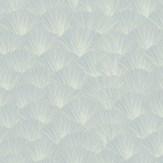 York CI2338 Candice Olson Modern Artisan Second Edition Luminous Ginkgo Mist Blue - tapeta w kwiaty miłorzębu japońskiego