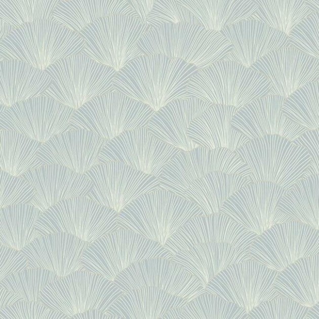York CI2338 Candice Olson Modern Artisan Second Edition Luminous Ginkgo Mist Blue - tapeta w kwiaty miłorzębu japońskiego