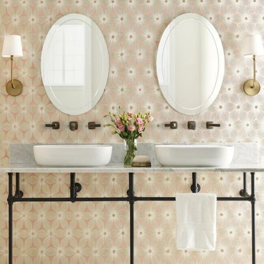 York CI2301 Candice Olson Modern Artisan Second Edition Everlasting Soft Coral/Gold - tapeta w kwiaty
