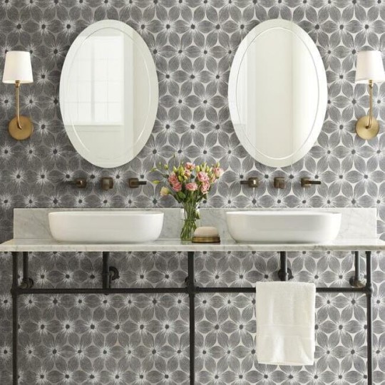 York CI2302 Candice Olson Modern Artisan Second Edition Everlasting White/Silver - tapeta w kwiaty