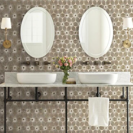 York CI2304 Candice Olson Modern Artisan Second Edition Everlasting Beige/Gold - tapeta w kwiaty