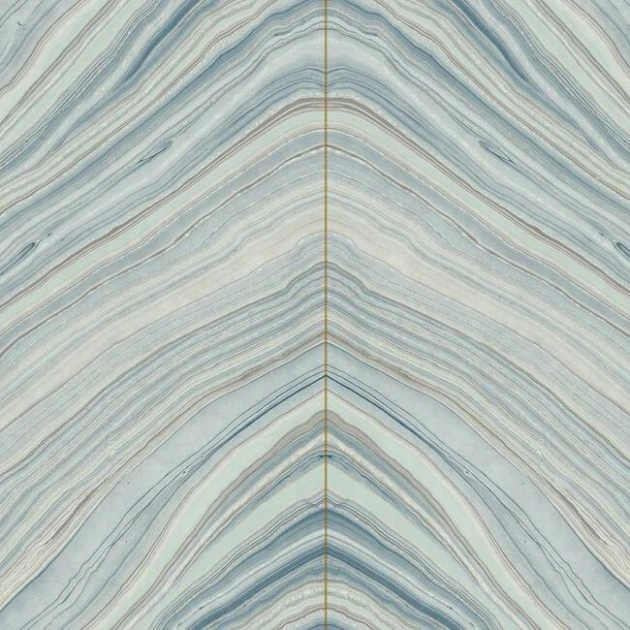 York CI2412 Candice Olson Modern Artisan Second Edition Onyx Strata Mist Blue - tapeta w organiczną jodełkę