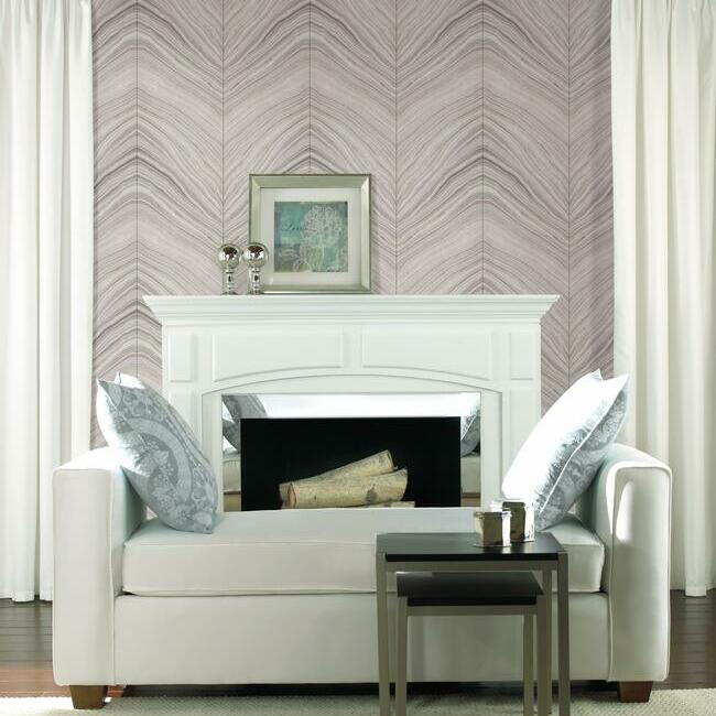 York CI2413 Candice Olson Modern Artisan Second Edition Onyx Strata Moonlight Blush - tapeta w organiczną jodełkę