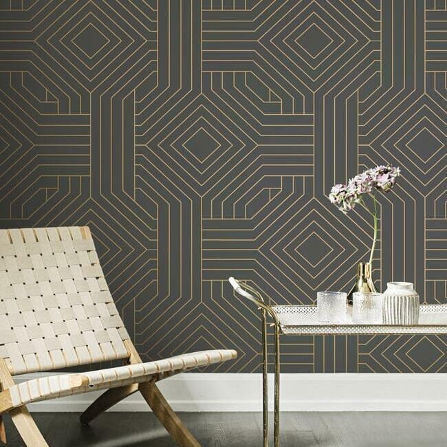 York CI2371 Candice Olson Modern Artisan Second Edition Diverging Diamonds Moonlight - tapeta w geometryczny wzór