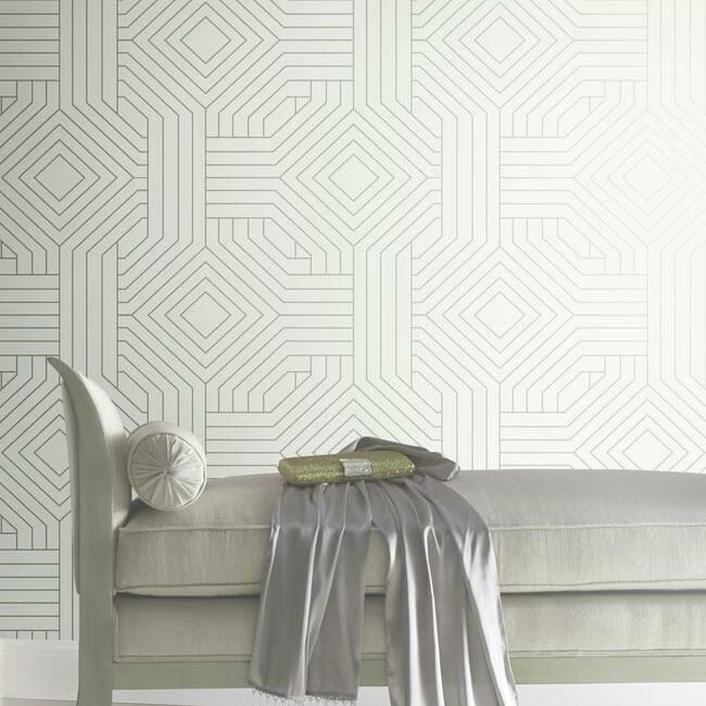 York CI2374 Candice Olson Modern Artisan Second Edition Diverging Diamonds Fantasy White - tapeta w geometryczny wzór
