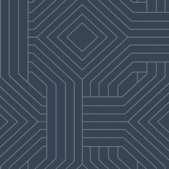 York CI2375 Candice Olson Modern Artisan Second Edition Diverging Diamonds Fantasy Navy - tapeta w geometryczny wzór