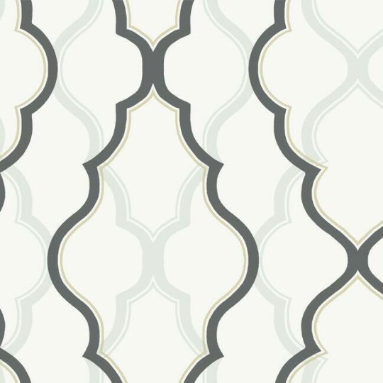York CI2391 Candice Olson Modern Artisan Second Edition Double Damask Verne/White - tapeta w geometryczny wzór
