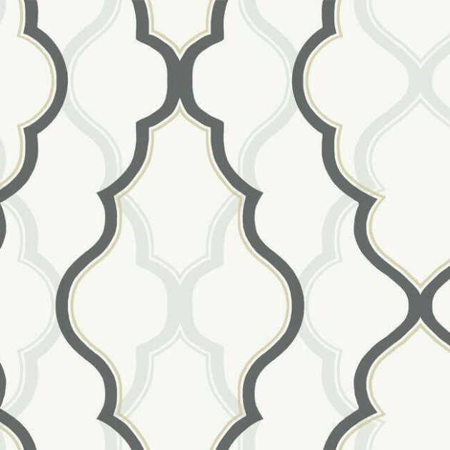 York CI2391 Candice Olson Modern Artisan Second Edition Double Damask Verne/White - tapeta w geometryczny wzór