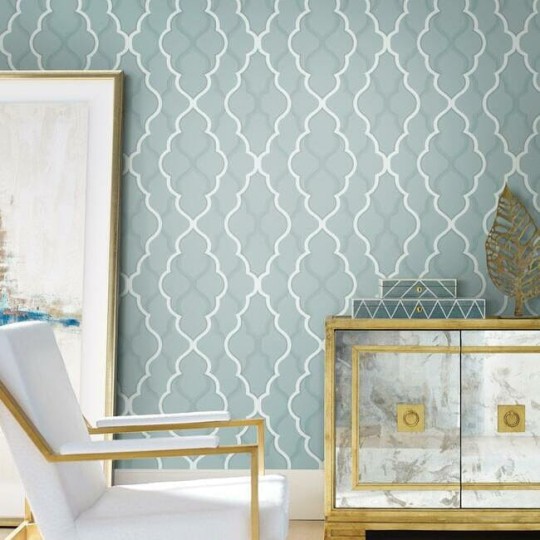 York CI2394 Candice Olson Modern Artisan Second Edition Double Damask Verdant - tapeta w geometryczny wzór