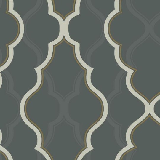 York CI2395 Candice Olson Modern Artisan Second Edition Double Damask Verve/Black - tapeta w geometryczny wzór