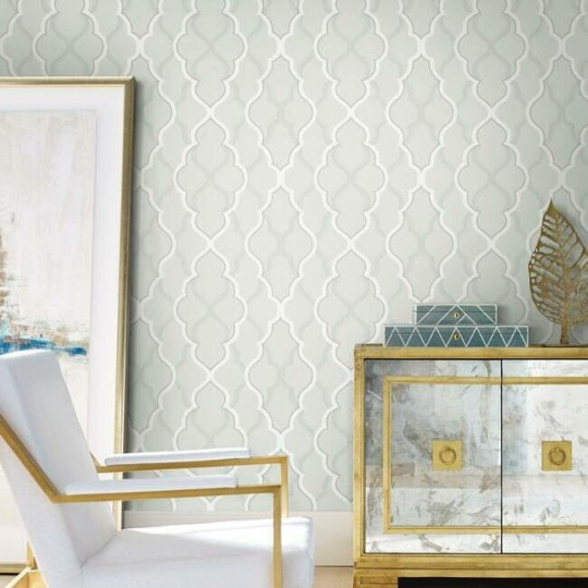 York CI2397 Candice Olson Modern Artisan Second Edition Double Damask Silver - tapeta w geometryczny wzór
