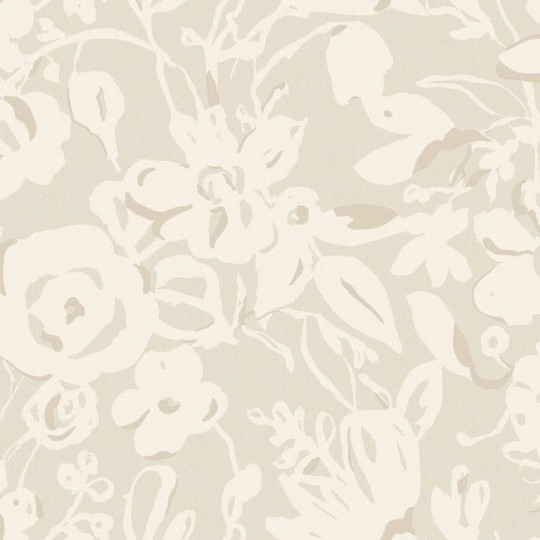 York BL1735 Blooms Second Edition Resource Library Brushstroke Floral Taupe - tapeta w kwiaty