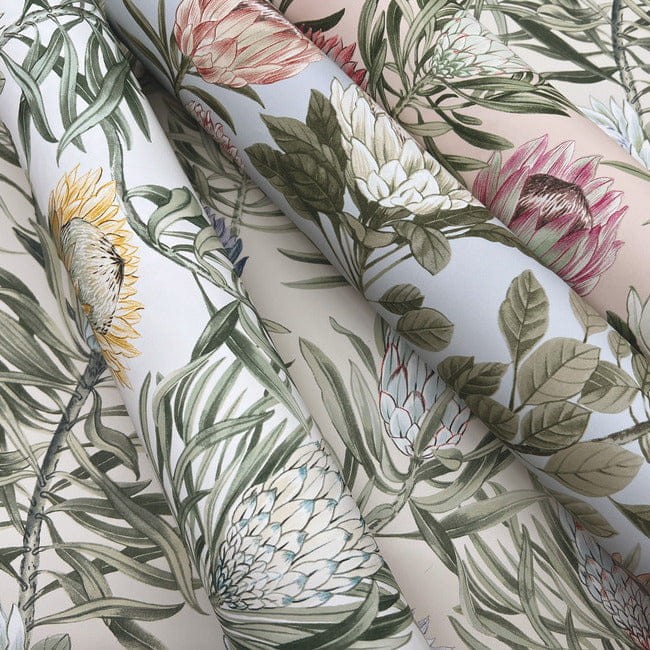 York BL1754 Blooms Second Edition Resource Library Protea White/Yellow - tapeta w kwiaty