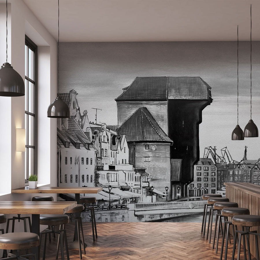 Wall Art Crane - mural architektoniczny w pejzaż Gdańska