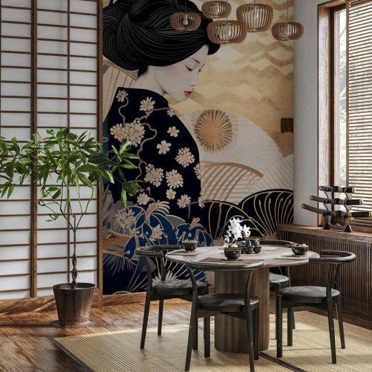 Wall Art Kinui - mural w orientalnym w stylu w postać gejszy