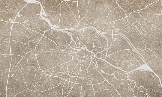 Wall Art Breslau Beige - mural w plan miasta Wrocław