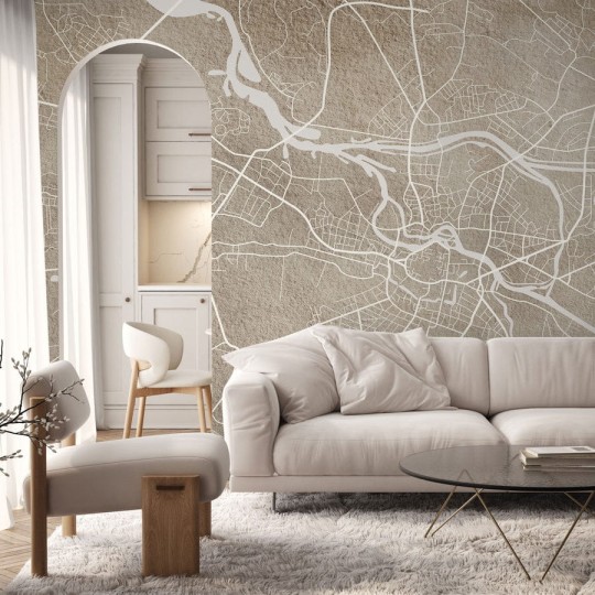 Wall Art Breslau Beige - mural w plan miasta Wrocław