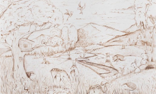 Wall Art Elliot - mural dla dzieci w bajkowy krajobraz