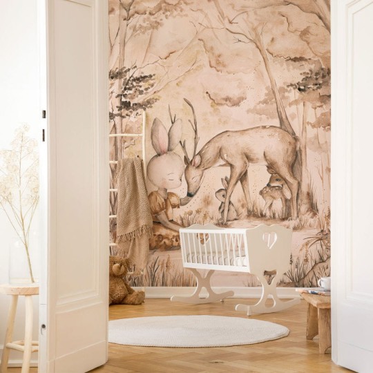 Wall Art Bambi - mural dla dzieci w leśny krajobraz