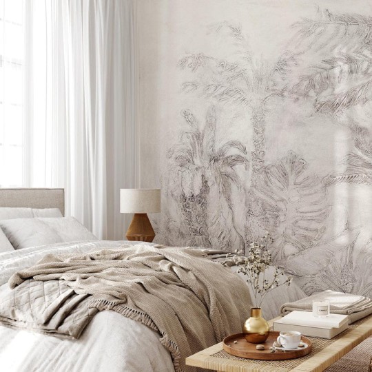 Wall Art Esotico Beige - mural w palmy