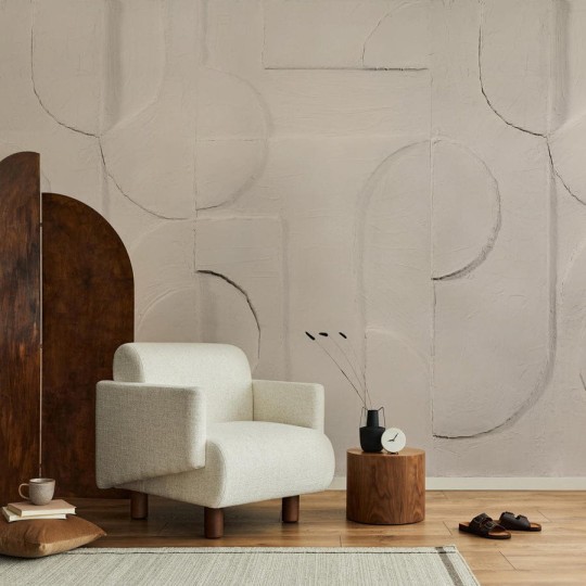 Wall Art Bene Beige - mural w geometryczny wzór