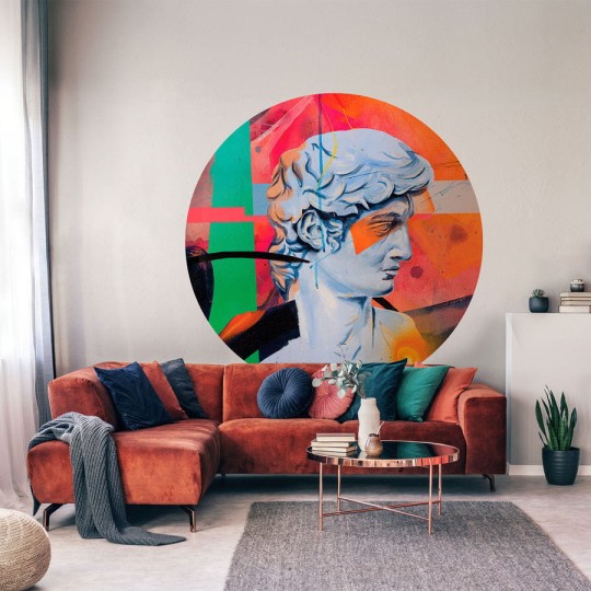 Wall Art Buenos - mural koło w abstrakcyjny wzór w stylu pop art.