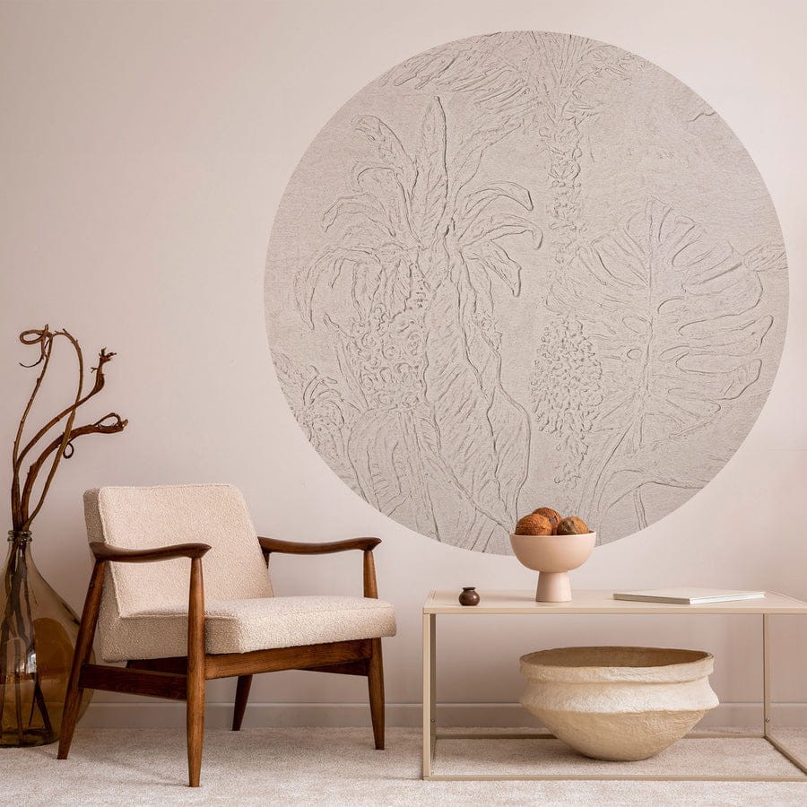 Wall Art Esotico - mural koło w delikatny motyw roślinny