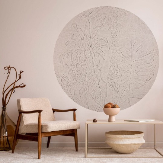 Wall Art Esotico - mural koło w delikatny motyw roślinny