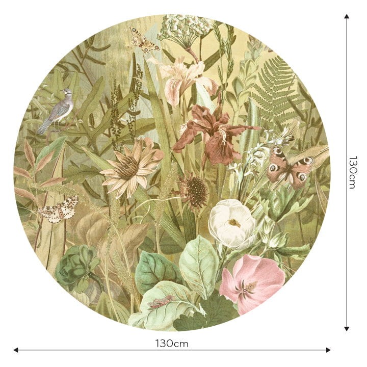 Wall Art Bloom - mural koło w delikatny motyw roślinny