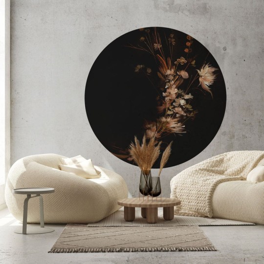 Wall Art Virtus - mural koło w kwiaty
