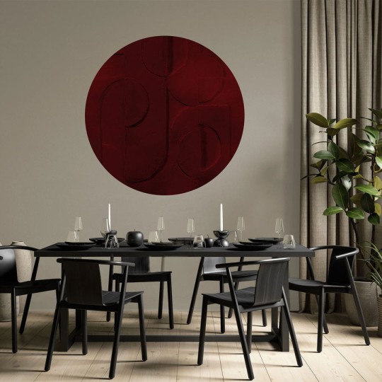 Wall Art Bene Burgundy - mural koło w geometryczny wzór