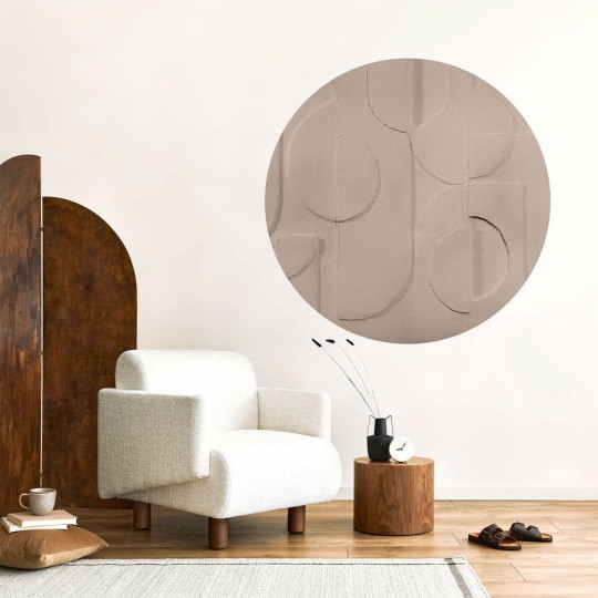 Wall Art Bene Beige - mural koło w geometryczny wzór