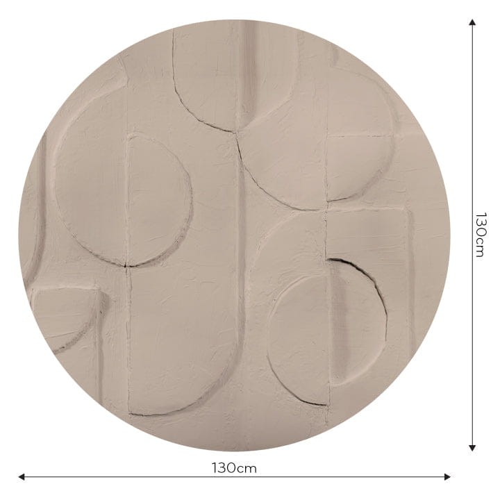 Wall Art Bene Beige - mural koło w geometryczny wzór