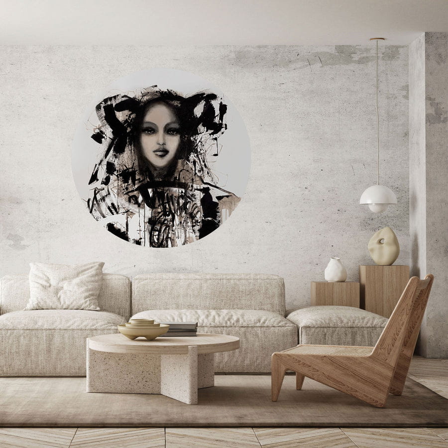 Wall Art Aida - mural koło w kobiecą twarz