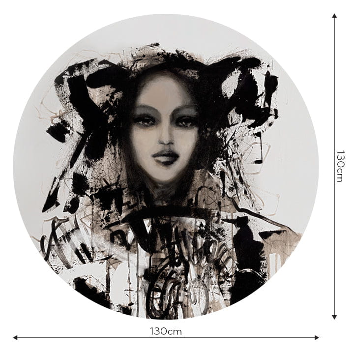 Wall Art Aida - mural koło w kobiecą twarz