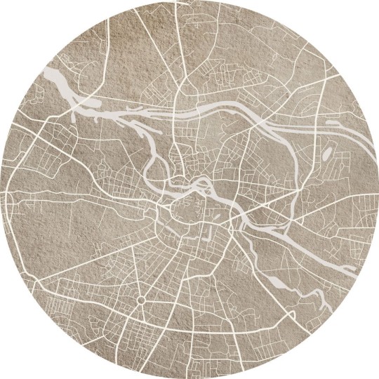 Wall Art Breslau Beige - mural koło w plan Wrocławia