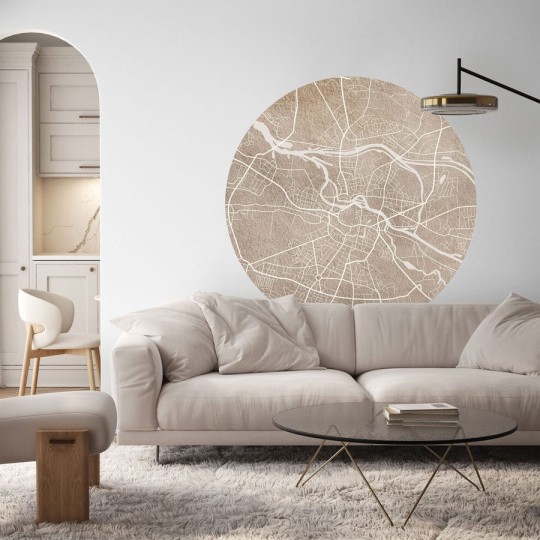 Wall Art Breslau Beige - mural koło w plan Wrocławia