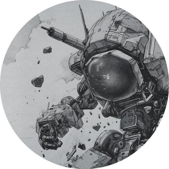 Wall Art Mecha - mural koło w komiksowy motyw