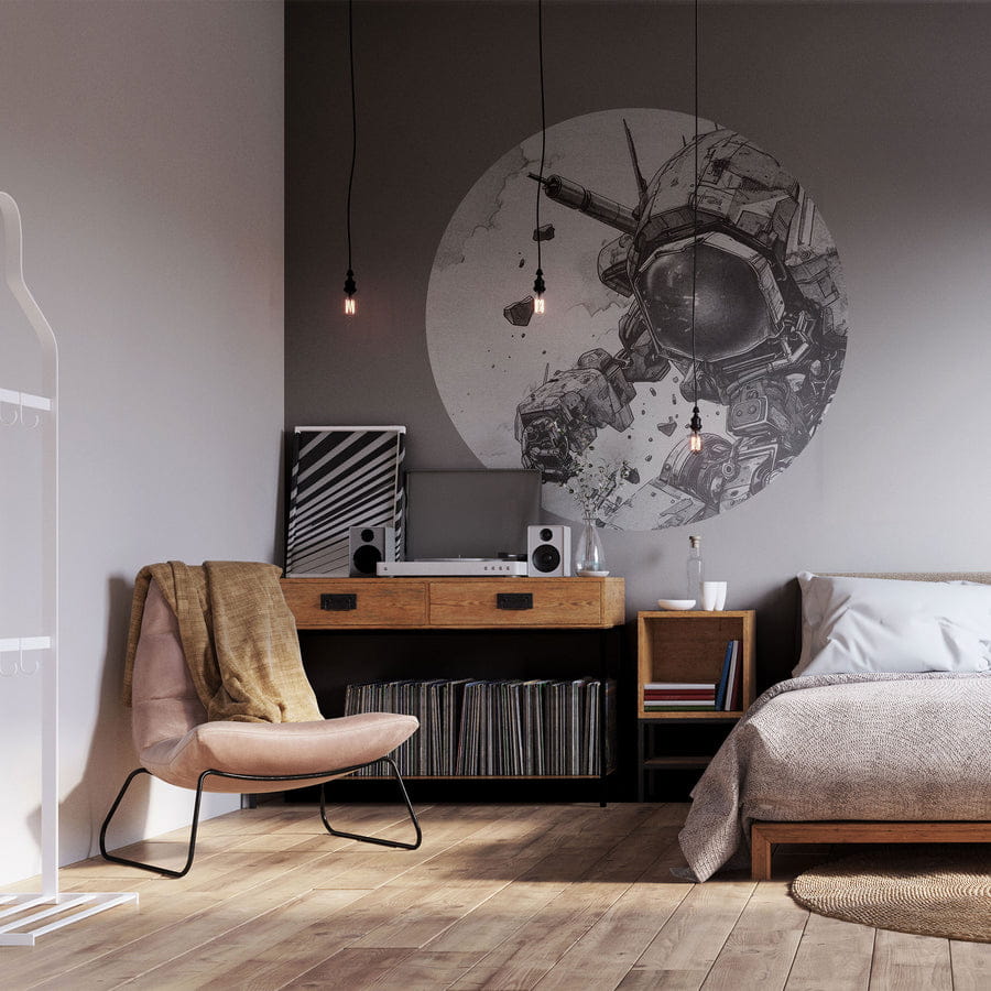 Wall Art Mecha - mural koło w komiksowy motyw