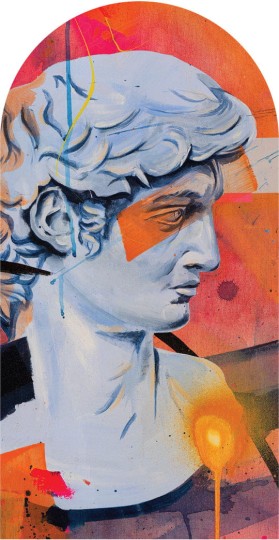 Wall Art Buenos - mural łuk w abstrakcyjny wzór w stylu pop art.