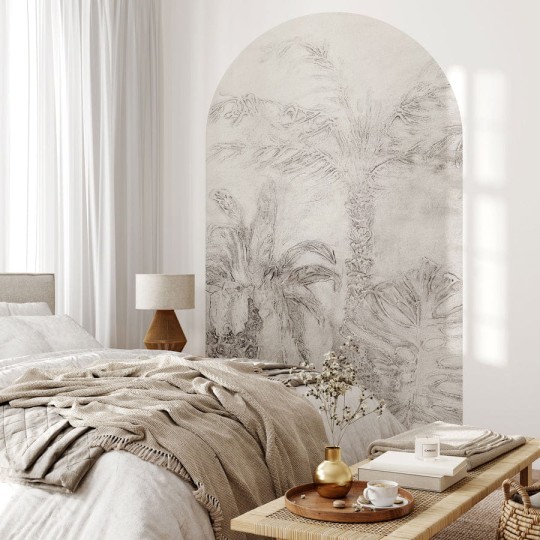 Wall Art Esotico Beige - mural łuk w motyw roślinny