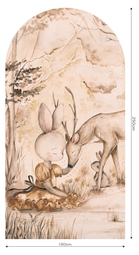 Wall Art Bambi - mural łuk dla dzieci w leśny pejzaż