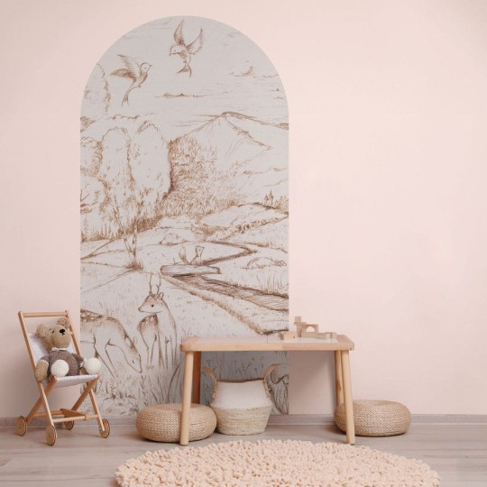 Wall Art Elliot - mural łuk dla dzieci w bajkowy pejzaż