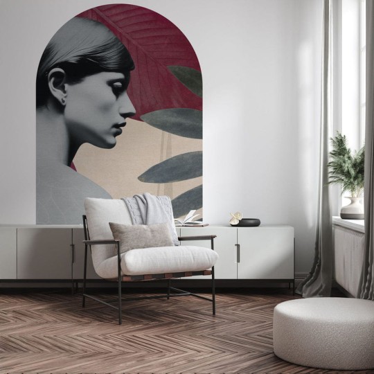 Wall Art Onna Burgundy - mural łuk w kobiecą postać