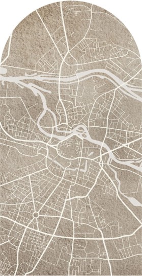 Wall Art Breslau Beige - mural łuk w plan Wrocławia