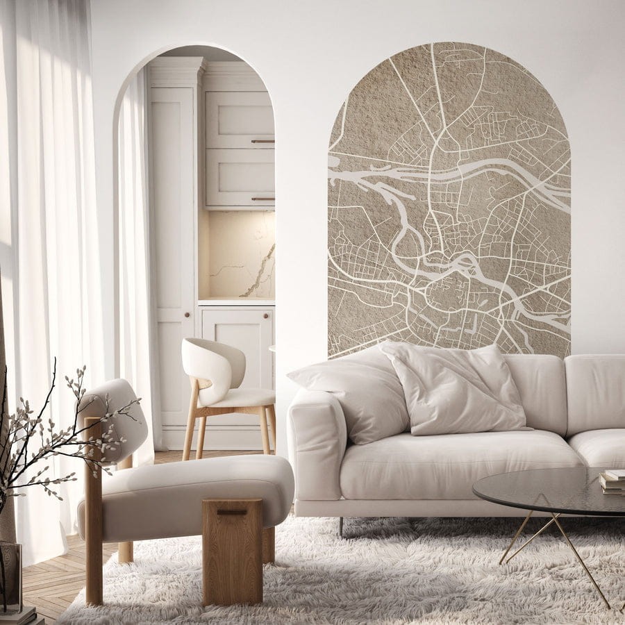 Wall Art Breslau Beige - mural łuk w plan Wrocławia