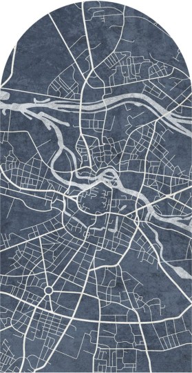 Wall Art Breslau Blue - mural łuk w plan Wrocławia